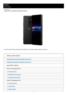 Sony Xperia Pro 1 manual. Smartphone Instructions.